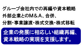 企業発展にふさわしい企業再編